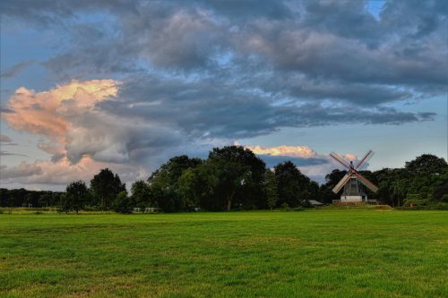 Mühle Worpswede mit Himmel 